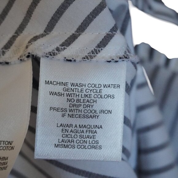 Jones New York Stripe Collared Neckline Long Sleeve Button Down Shirt - Picture 7 of 9